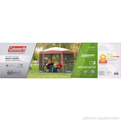 Coleman Back Home 12 x 10-Foot Instant Screen House Hexagon Canopy | 2000028003